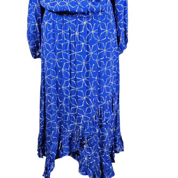 Anthropologie Dress Women Large Aleah Stars Plenty Tracy Reese Faux Wrap Ruffles - Picture 3 of 10